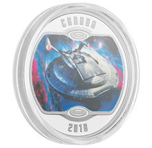 Load image into Gallery viewer, Star Trek Enterprise NX-01 - Pure Silver Glow-In-The-Dark Colored Coin (2018)