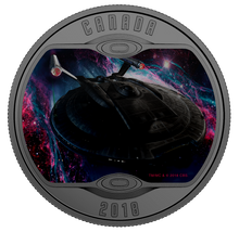Load image into Gallery viewer, Star Trek Enterprise NX-01 - Pure Silver Glow-In-The-Dark Colored Coin (2018)
