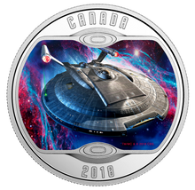 Load image into Gallery viewer, Star Trek Enterprise NX-01 - Pure Silver Glow-In-The-Dark Colored Coin (2018)
