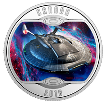 Load image into Gallery viewer, Star Trek Enterprise NX-01 - Pure Silver Glow-In-The-Dark Colored Coin (2018)