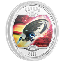 Load image into Gallery viewer, Star Trek U.S.S. Voyager NCC-74656 - Pure Silver Glow-In-The-Dark Colored Coin (2018)