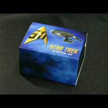 Load image into Gallery viewer, Star Trek 50th Anniversary Etched Crystal Art Cube - Box