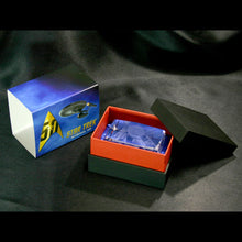 Load image into Gallery viewer, Star Trek 50th Anniversary Etched Crystal Art Cube - Box Open