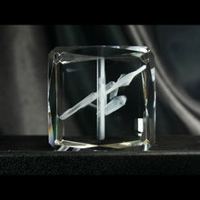 Load image into Gallery viewer, Star Trek 50th Anniversary Etched Crystal Art Cube - Side
