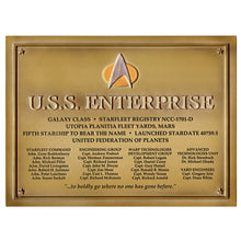 Load image into Gallery viewer, USS Enterprise-D Dedication Plaque by Eaglemoss - Front