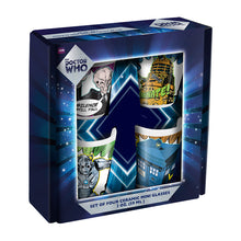 Load image into Gallery viewer, Doctor Who 4 pc. Ceramic Shot Glasses - Packaging