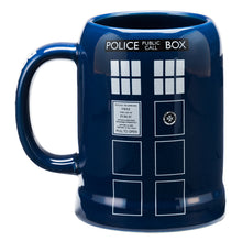 Load image into Gallery viewer, Doctor Who TARDIS 20 oz. Ceramic Stein / Tankard - Back
