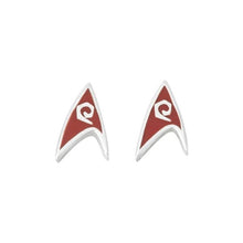 Load image into Gallery viewer, Star Trek Delta Enamel Stud Earrings - Red Engineering
