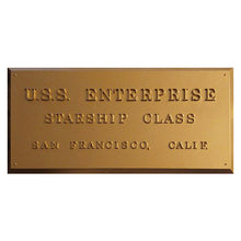 Load image into Gallery viewer, USS Enterprise NCC-1701 Dedication Plaque Front