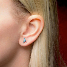 Load image into Gallery viewer, Star Trek Delta Enamel Stud Earrings - Blue Science

