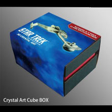 Load image into Gallery viewer, Star Trek Klingon K'tinga Etched Crystal Art Cube - Small