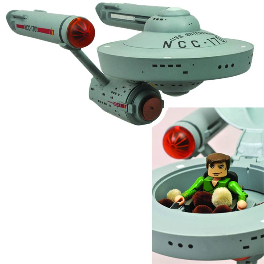 Star Trek Minimates Vehicle & Mini Figure: The Trouble with Tribbles Enterprise & Captain Kirk