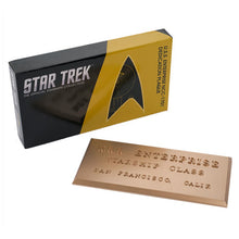 Load image into Gallery viewer, USS Enterprise NCC-1701 Dedication Plaque with Box