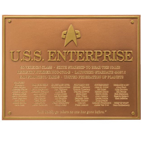 USS 1701-E Dedication Plaque