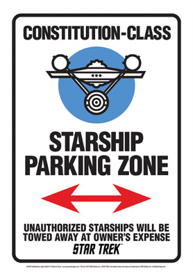 Star Trek Starship Parking Zone Tin Sign