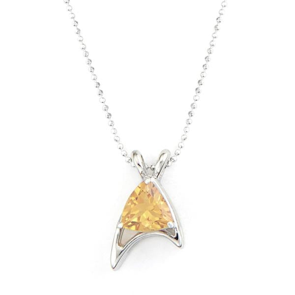 Starfleet Trillion Necklace in Yellow Citrine