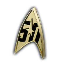 Load image into Gallery viewer, Star Trek 50th Anniversary Badge Magnetic Pin
