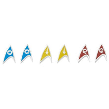 Load image into Gallery viewer, Star Trek Delta Enamel Stud Earrings - Blue Science
