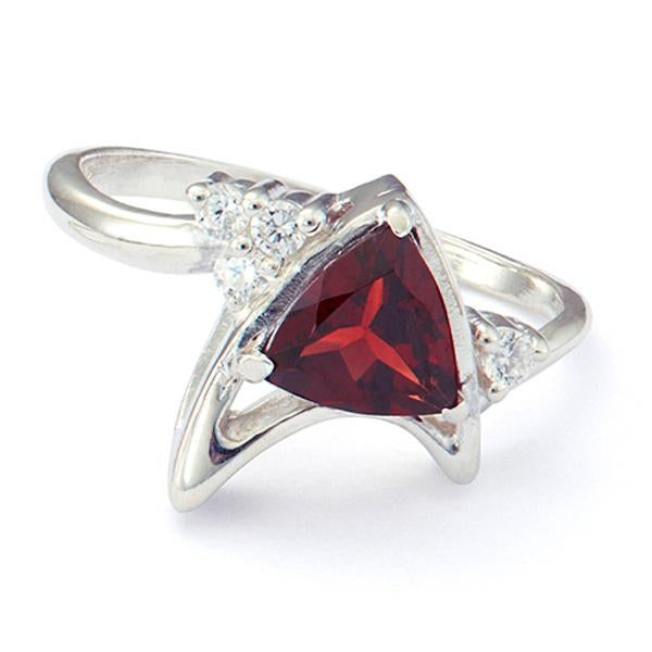 Starfleet Trillion Ring in Red Garnet