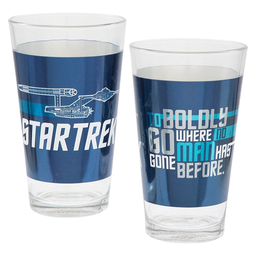 Star Trek 2 pc. 16 oz. Laser Decal Glass Set