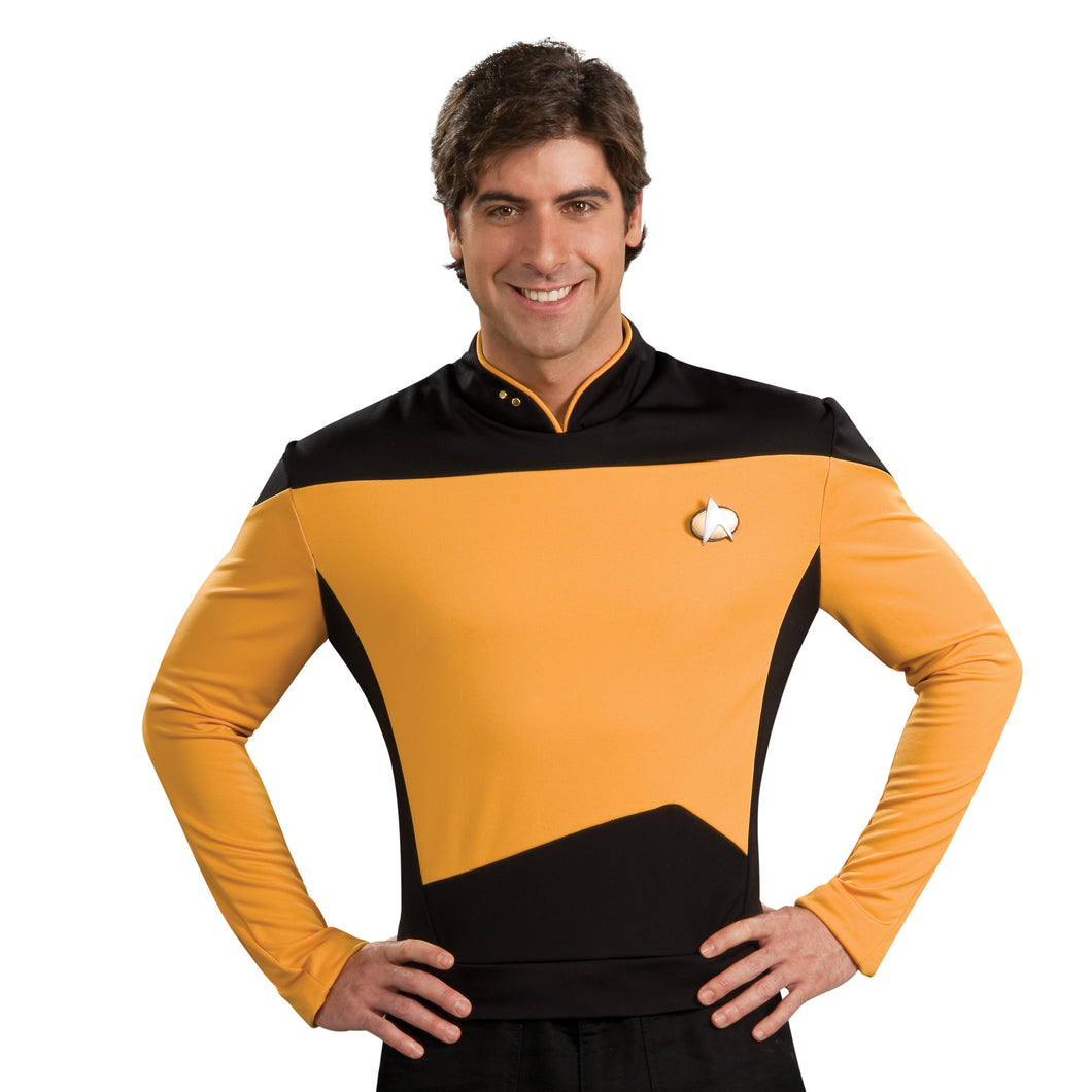 Star Trek TNG Deluxe Gold Uniform Shirt-Costume The Away Mission Star Trek TNG Deluxe Gold Uniform Shirt-Costume The Away Mission