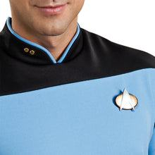 Load image into Gallery viewer, Star Trek TNG Deluxe Blue Uniform Shirt-Costume
