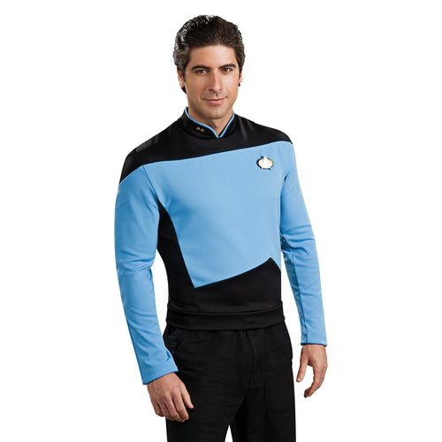 Star Trek TNG Deluxe Blue Uniform Shirt-Costume