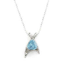 Load image into Gallery viewer, Starfleet Trillion Necklace in Blue Topaz
