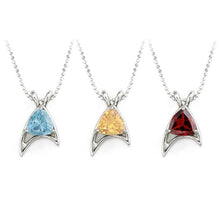 Load image into Gallery viewer, Starfleet Trillion Necklace in Blue Topaz
