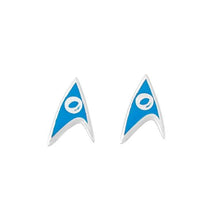 Load image into Gallery viewer, Star Trek Delta Enamel Stud Earrings - Blue Science
