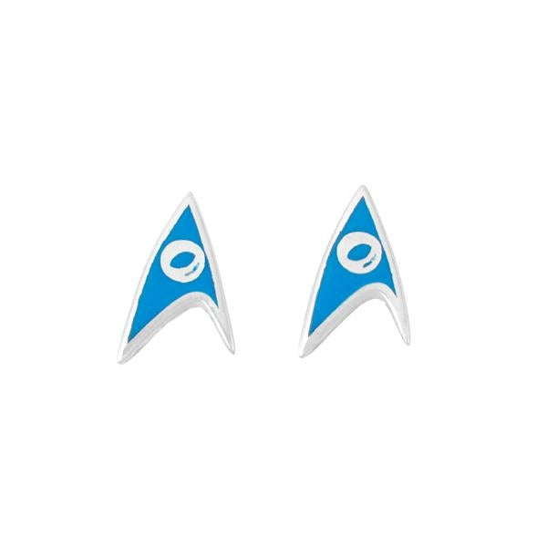 Star Trek Delta Enamel Stud Earrings - Blue Science