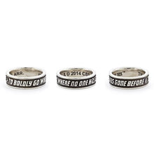 Load image into Gallery viewer, Star Trek Sterling Mission Band Ring
