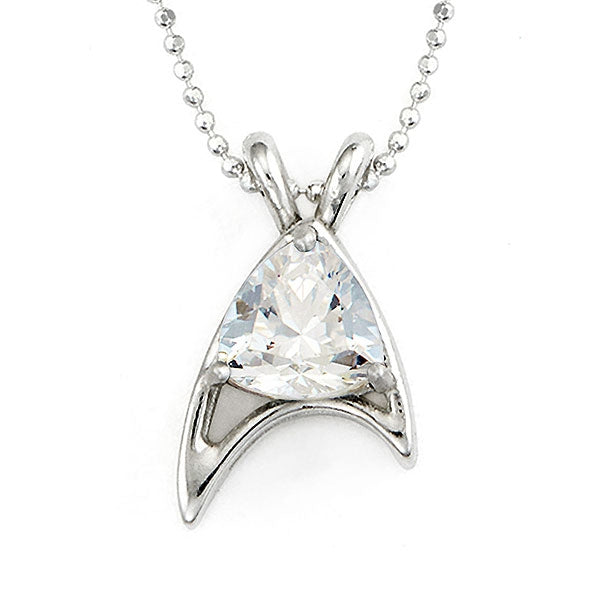 Starfleet Trillion Necklace in White Cubic Zirconia