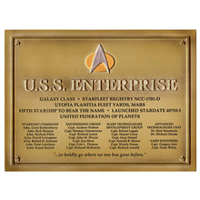 Load image into Gallery viewer, USS Enterprise-D Dedication Plaque by Eaglemoss - Front
