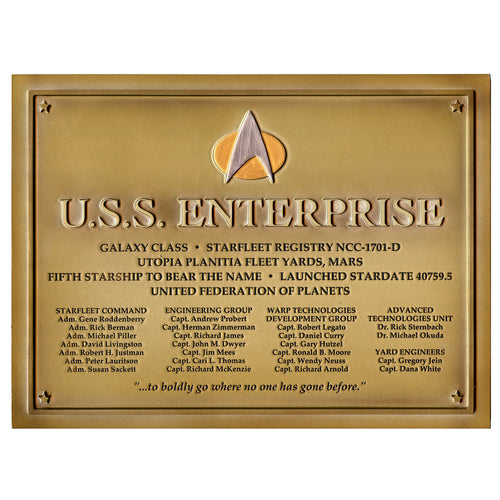 USS Enterprise-D Dedication Plaque by Eaglemoss - Front