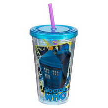 Load image into Gallery viewer, Doctor Who 18 oz. Acrylic Travel Cup - Front
