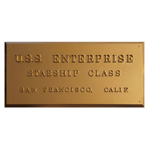 USS Enterprise NCC-1701 Dedication Plaque Front