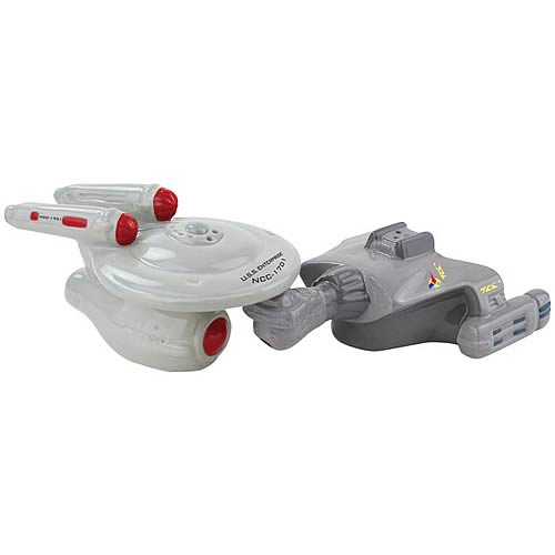 Star Trek Enterprise & Klingon Warbird Salt & Pepper Shakers