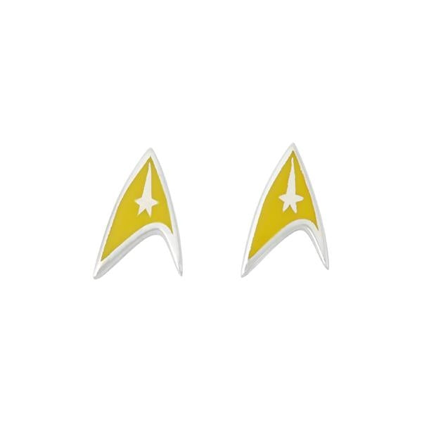 Star Trek Delta Enamel Stud Earrings - Yellow Command