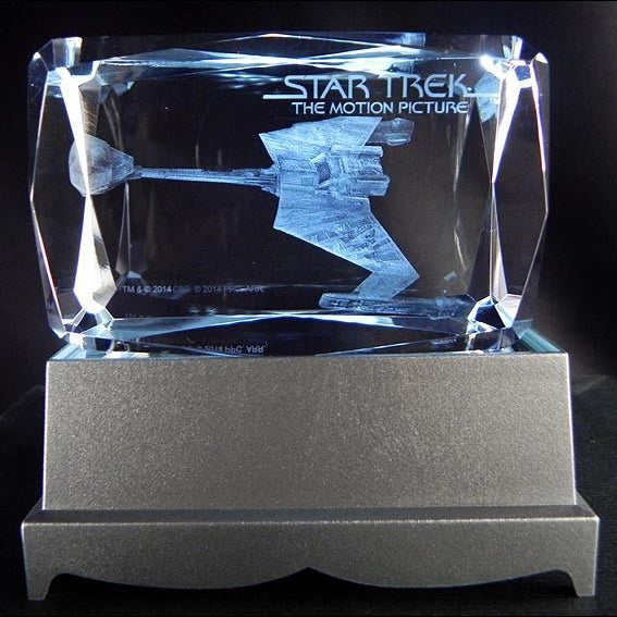 Star Trek Klingon K'tinga Etched Crystal Art Cube - Small