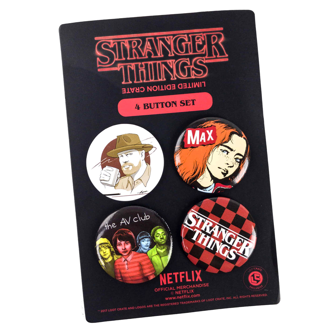 Stranger Things 80’s Concert Button Set 