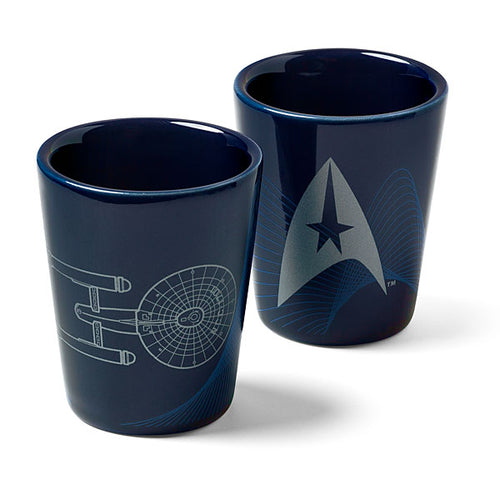 Star Trek Ceramic Shot Glasses, Close up