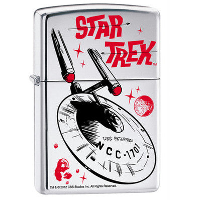 Star Trek The Enterprise High Polish Chrome Zippo Lighter