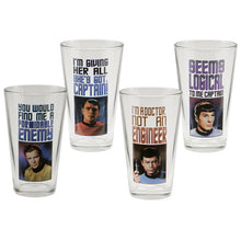 Load image into Gallery viewer, Star Trek 4 piece 16 oz. Glassware set
