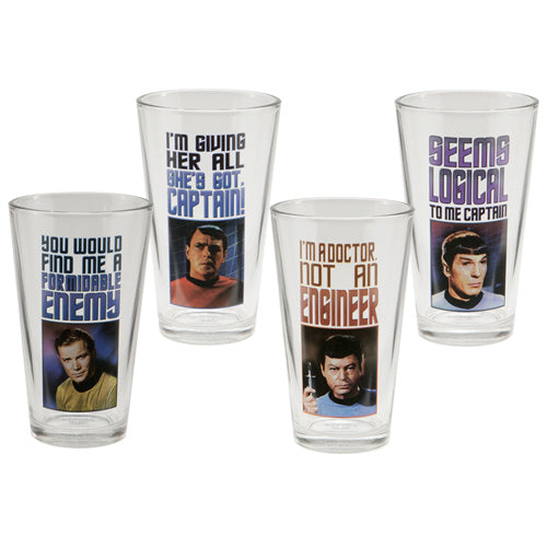 Star Trek 4 piece 16 oz. Glassware set