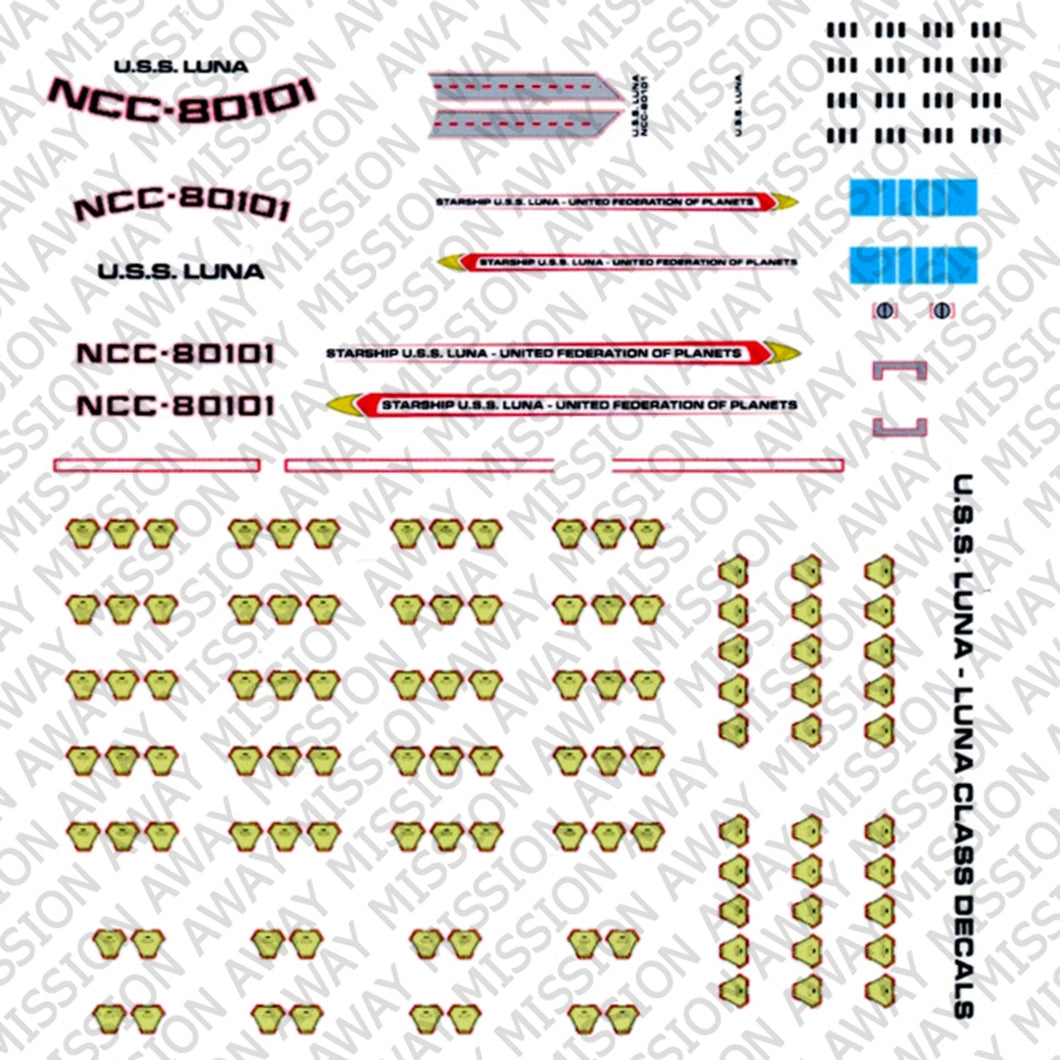 Star Trek Eaglemoss USS Titan Conversion to USS Luna NCC-80101 Set – Decal