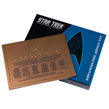 Load image into Gallery viewer, USS Voyager NCC 74656 Dedication Plaque with Box
